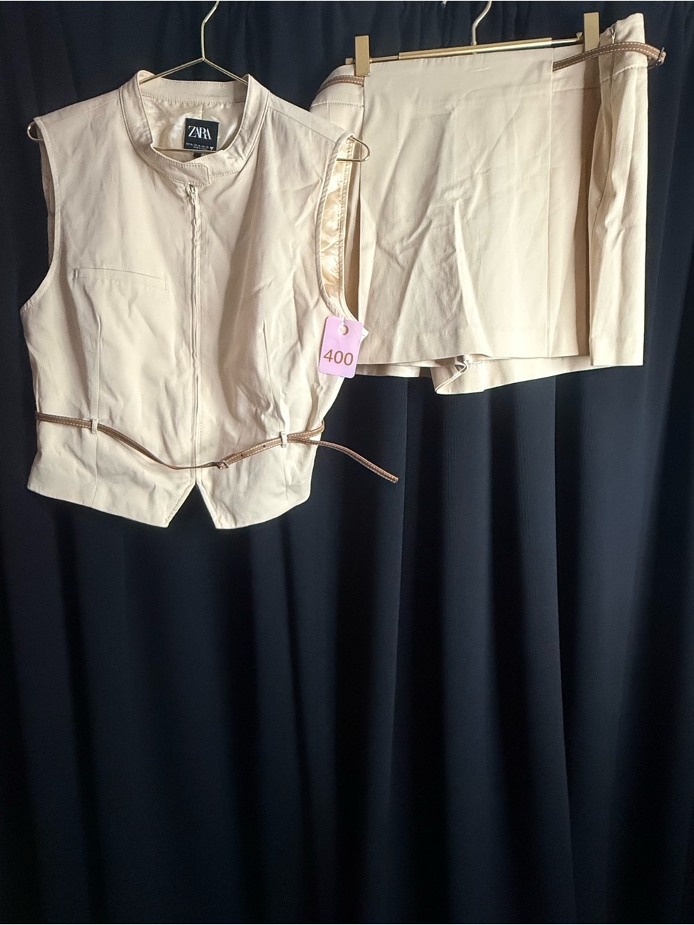 Zara Cream Sleeveless Vest and Short Set